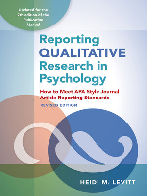 cover image of Reporting Qualitative Research in Psychology